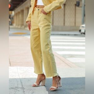Vici (Dee Elly) Cloverleaf High Rise Frayed Denim - Marigold